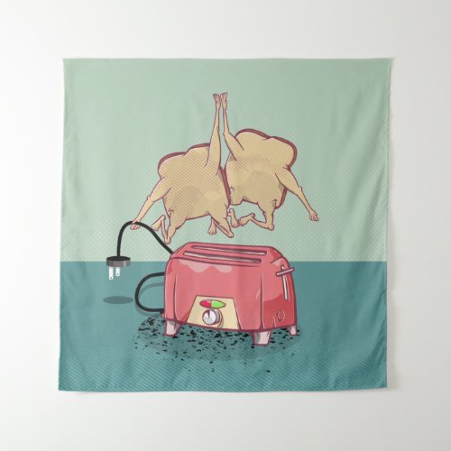 Funny toaster tapestry