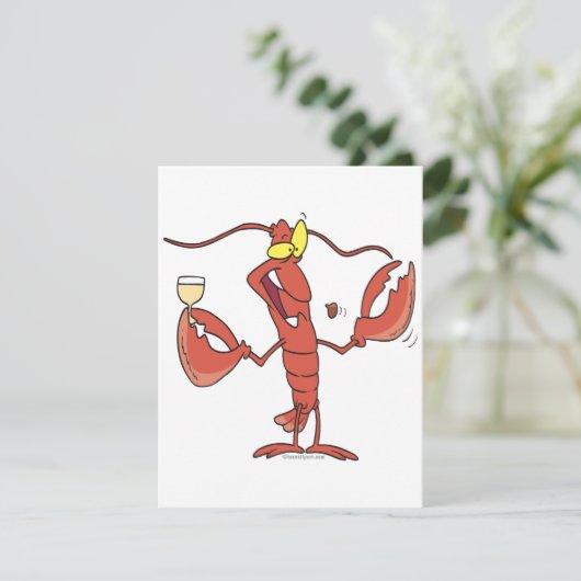funny toasting lobster cartoon (Standing Front)