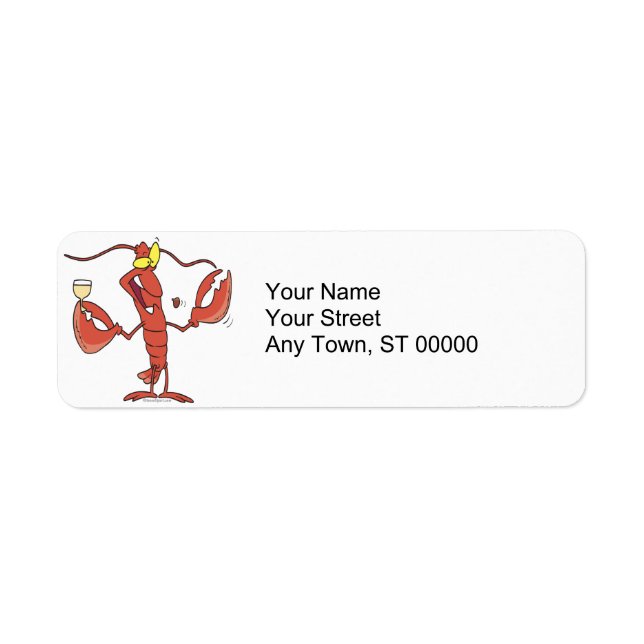 funny toasting lobster cartoon label (Front)