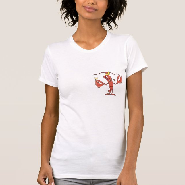 funny toasting lobster cartoon T-Shirt (Front)