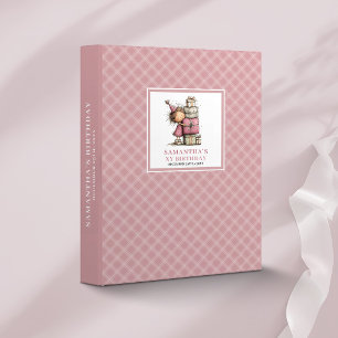 Funny Toddler 4th Birthday Pink memory album 3 Ring Binder