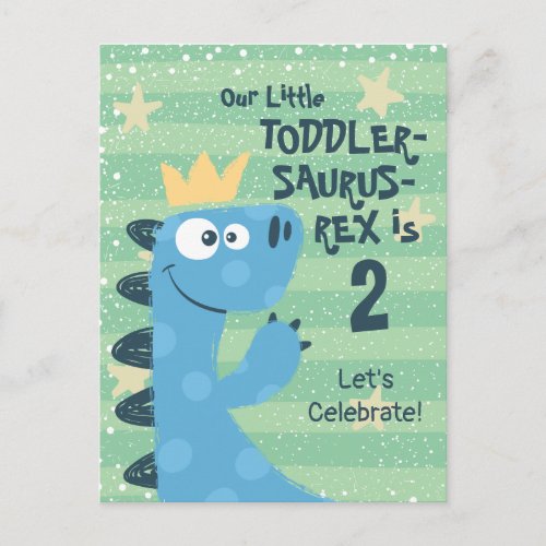 Funny Toddler Boy's T-Rex Birthday Invitation