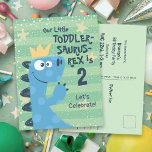 Funny Toddler Boy's T-Rex Birthday Invitation<br><div class="desc">You're going to need a good sense of humor with a toddler boy entering the "terrible twos". This cute and funny birthday party invitation uses a witty play on words with its "Toddler-Saurus-Rex description of the little birthday boy. It's a great way to celebrate a two-year-old or to embrace the...</div>