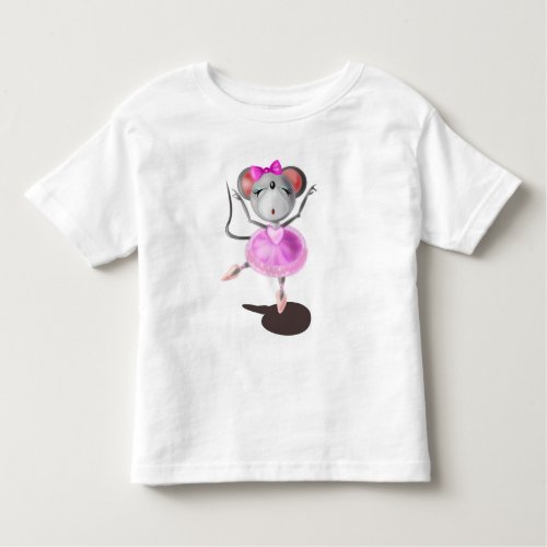 Funny Toddler T_shirt Ballerina Mouse Ballet Dance