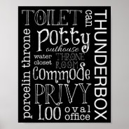 Funny Toilet Bathroom Sign Poster Print at Zazzle