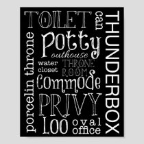 Funny Toilet Bathroom Sign Poster Print