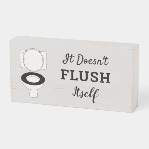 Funny Toilet Flushing Novelty Wooden Box Sign