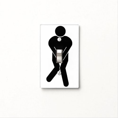 Funny toilet for men sign black and white vector light switch cover