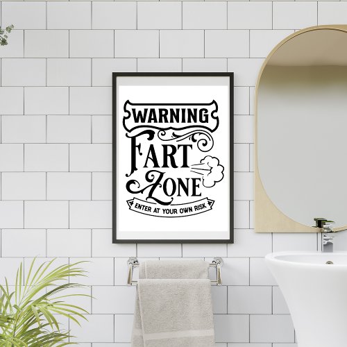 Funny toilet humor bathroom hostel airbnb simple poster