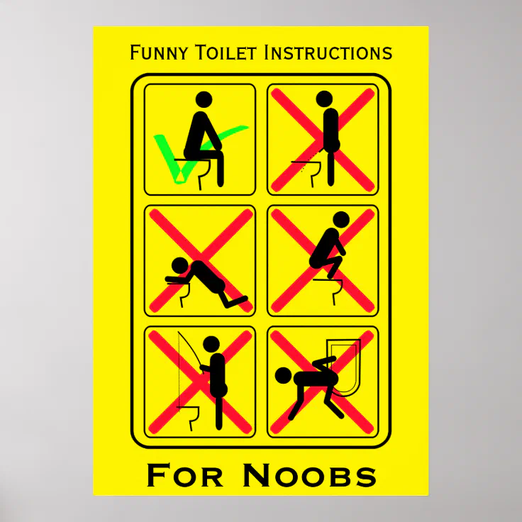 Funny Toilet Instructions Poster Zazzle 2961