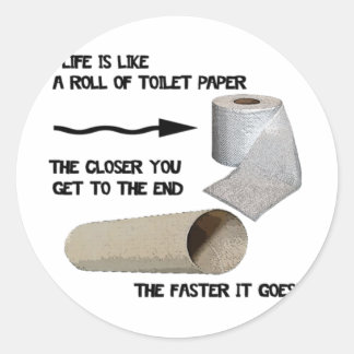 Funny Toilet Paper Classic Round Sticker