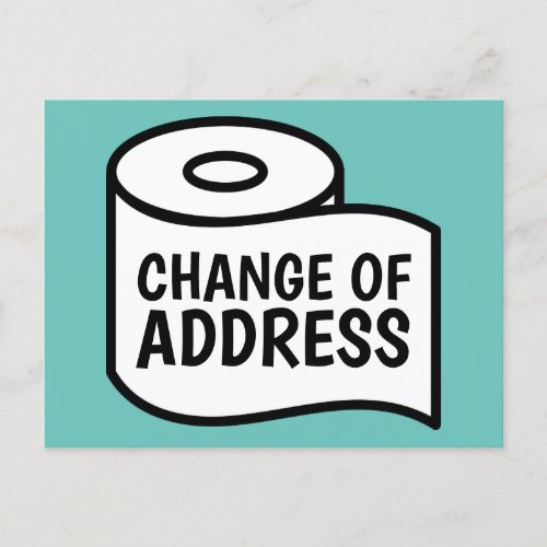 Funny toilet paper design change of address moving announcement postcard