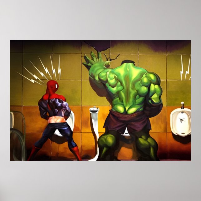 funny, toilet paper, superhero, hero, humor poster (Front)