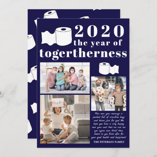 Funny toilet roll 2020 togetherness 3 photos card