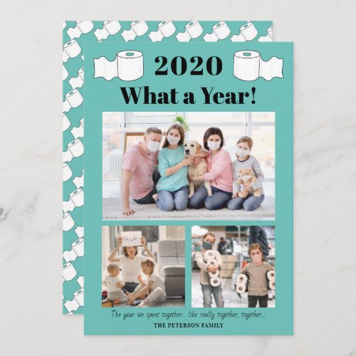 Funny toilet roll 2020 What a year 3 photos Card