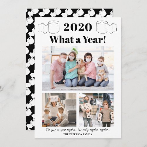 Funny toilet roll 2020 What a year 3 photos Card