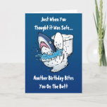 Funny Toilet Shark Birthday Card at Zazzle