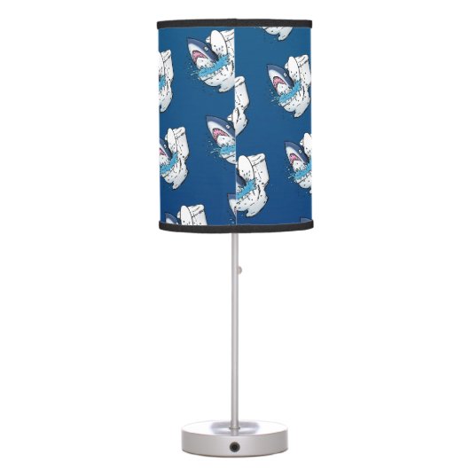 Funny Toilet Shark Blue Lamp (Back)