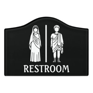 Funny Toilet Sign Ancient Roman Latin Bathroom