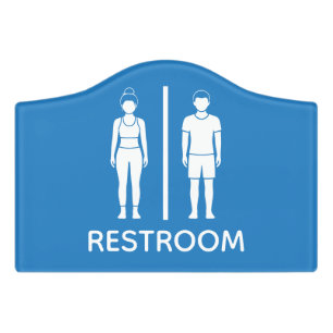 Funny Toilet Sign Blue Gym Workout Restroom Sign