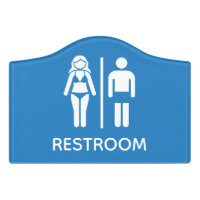 Funny Toilet Sign Blue Swimming Pool Bathroom Sign