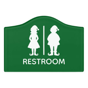 Funny Toilet Sign Christmas Elf Bathroom Sign