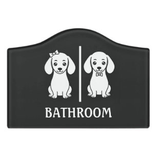 Funny Toilet Sign Dachshund Dog Bathroom Sign
