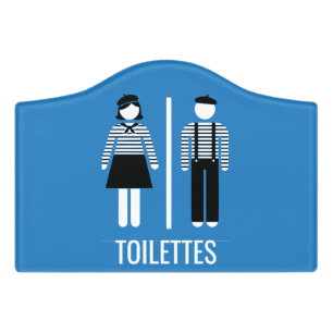Funny Toilet Sign for French Restaurant Bathroom