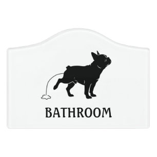 Funny Toilet Sign French Bulldog Dog Bathroom Sign
