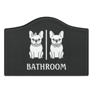 Funny Toilet Sign French Bulldog Dog Bathroom Sign