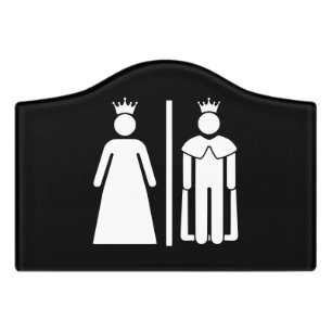 Funny Toilet Sign King & Queen Restroom Bathroom