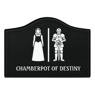 Funny Toilet Sign Knight & Fair Maiden Bathroom