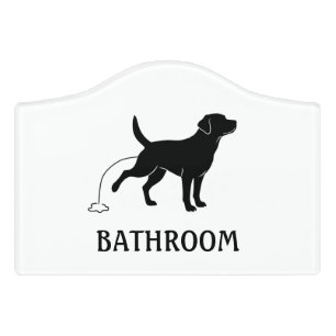 Funny Toilet Sign Labrador Dog Bathroom Sign