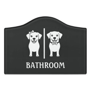 Funny Toilet Sign Labrador Dog Bathroom Sign