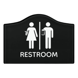Funny Toilet Sign Pub Drinks Bar Bathroom Sign