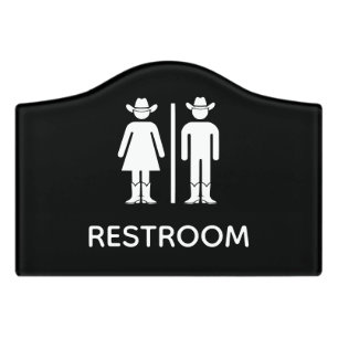 Funny Toilet Sign Rancher Cowboy Bathroom Sign