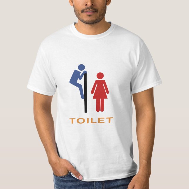 Funny Toilet Sign T-Shirt (Front)