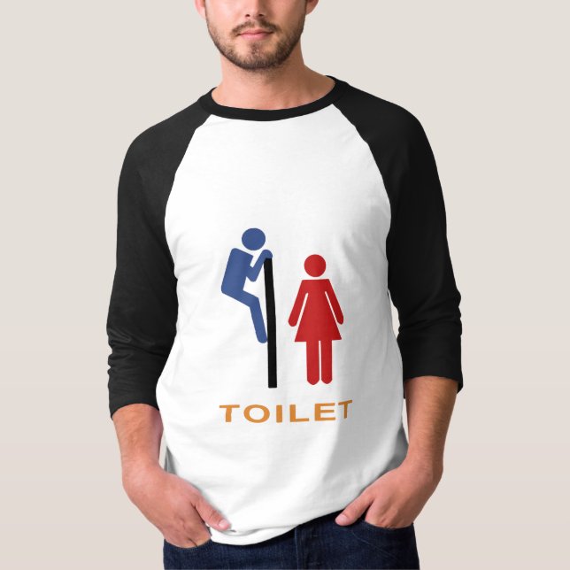 Funny Toilet Sign T-Shirt (Front)