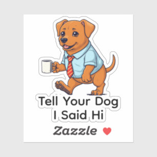 Funny Toller Retriever Dog Business Suit Coffee Sticker