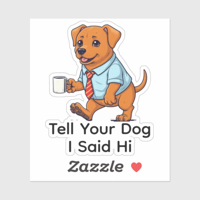 Funny Toller Retriever Dog Business Suit Coffee  Sticker (Sheet)
