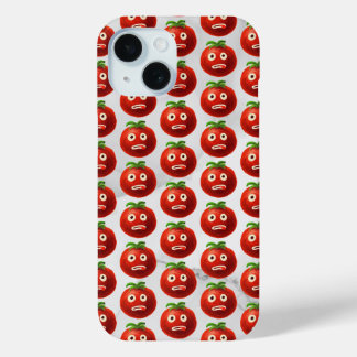 Funny Tomato Pattern - Cartoon Vegetable Art iPhone 15 Case