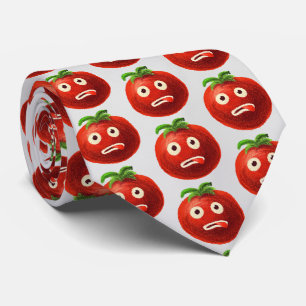 Funny Tomato Pattern - Cartoon Vegetable Art Neck Tie
