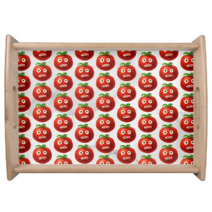 Funny Tomato Pattern - Cartoon Vegetable Art Serving Tray