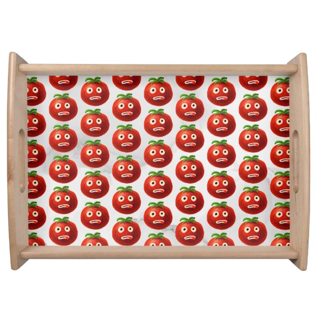 Funny Tomato Pattern - Cartoon Vegetable Art Serving Tray (Front)