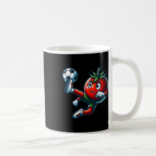 Funny Tomato Soccer Player Kicking Byll Mascot Coffee Mug