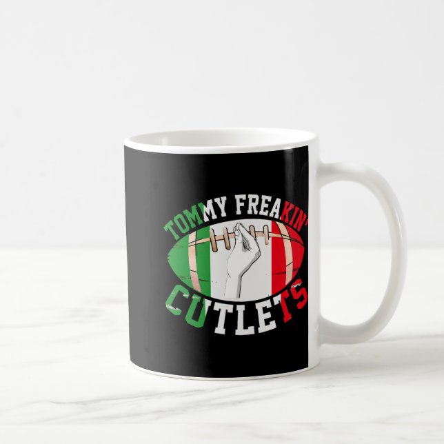 Funny Tommy Freakin' Cutlets New Jersey Italy Flag Coffee Mug (Right)