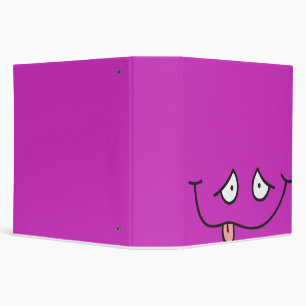funny tongue out face purple notebook 3 ring binder