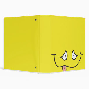 funny tongue out face yellow notebook 3 ring binder