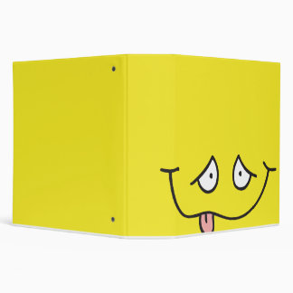 funny tongue out face yellow notebook 3 ring binder