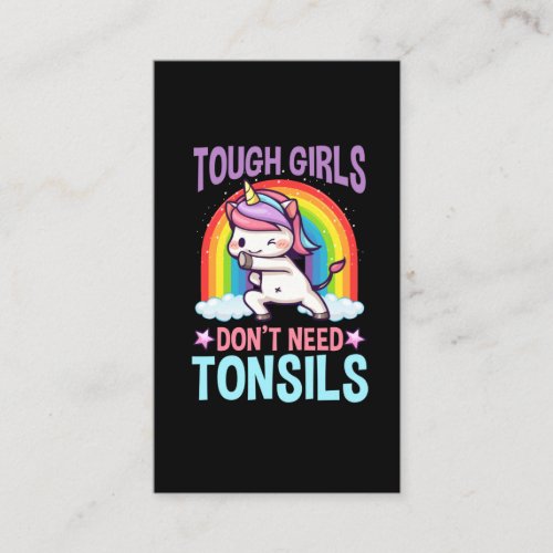 Funny Tonsil Removal Unicorn Kid Tonsillectomy Business Card